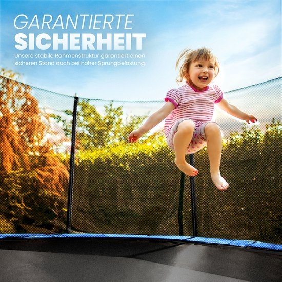Trampoline veiligheidsnet - diameter 305 cm - voor 8 stangen - zwart - Afbeelding 8