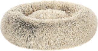 Hondenbed - kattenbed - hondenmand - diameter 60 cm - zacht pluche - kaki - PGW038S01