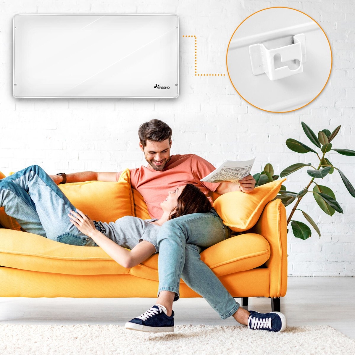 Infraroodverwarming - verwarmingspaneel - 1000 Watt - elektrische verwarming - wandverwarming - wit - Afbeelding 3