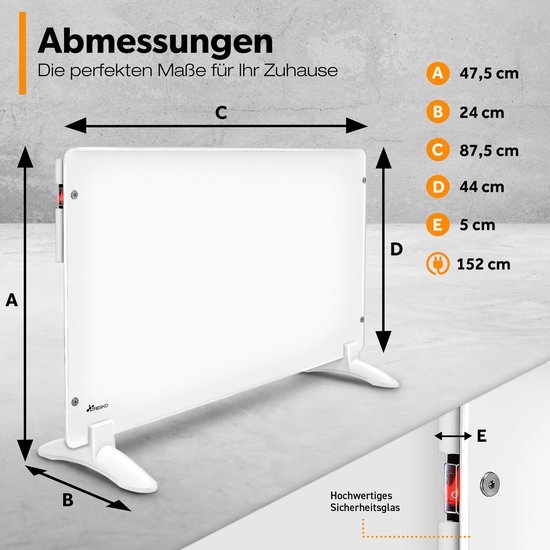 Infraroodverwarming - verwarmingspaneel - 1000 Watt - elektrische verwarming - wandverwarming - wit - Afbeelding 5