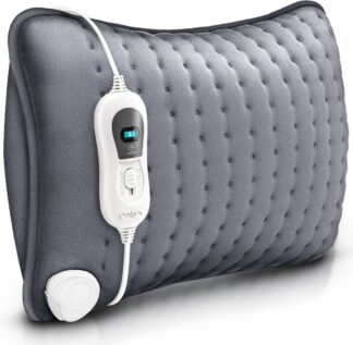Warmtekussen grijs - warmtekussen elektrisch - verwarmingskussen - elektrisch verwarmingskussen met vulling - warmte kussen voor rug, schouder, nek, buik - warmtekussen met 3 temperatuurniveaus & automatische uitschakeling