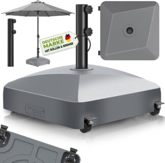 Parasolvoet GRAVIA met en remmen - Parasolstandaard vulbaar 37L / 56kg - voor stokparasol / marktparasol Ø 1,8-3,7m - weerbestendig en UV-bestendig - antraciet