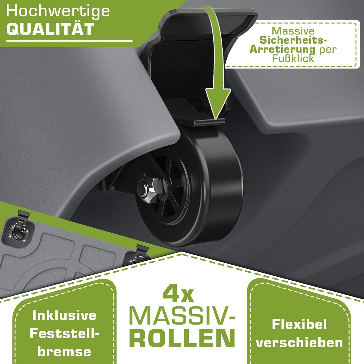 Parasolvoet GRAVIA met en remmen - Parasolstandaard vulbaar 37L / 56kg - voor stokparasol / marktparasol Ø 1,8-3,7m - weerbestendig en UV-bestendig - antraciet - Afbeelding 3