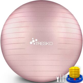 Anti-burst gymnastiekbal - fitnessball - yogaball - 75 cm -  zitbal max 300 kg - met luchtpomp - geschikt voor een lengte van 175 tot 185 cm - rose goud