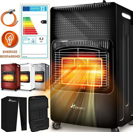 Gaskachel - max 4200 watt - incl. gasdrukregelaar en gasslang - 3 niveaus - voor butaan- of propaangasflessen tot 15 kg - Afbeelding 3