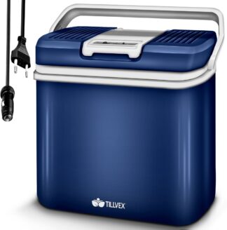 Elektrische koelbox - 24 liter - Mini-koelkast 230 V en 12 V voor auto en camping - koelt en verwarmt - met ECO-modus - blauw