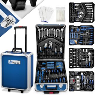 Gereedschapskoffer 949-delig - gereedschapskist met gereedschap - gereedschaptrolley gevuld - chroom-vanadium staal - blauw