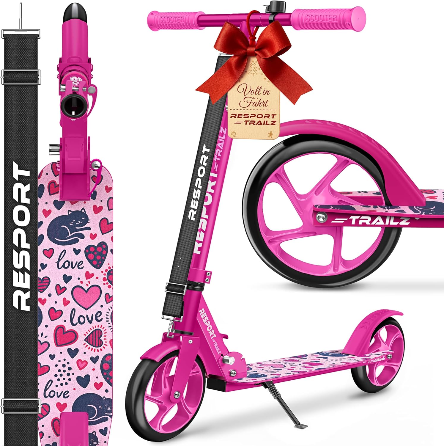 Step – XL model - voor kinderen en volwassenen – wieldiameter 200 mm – max 100 kg - roze