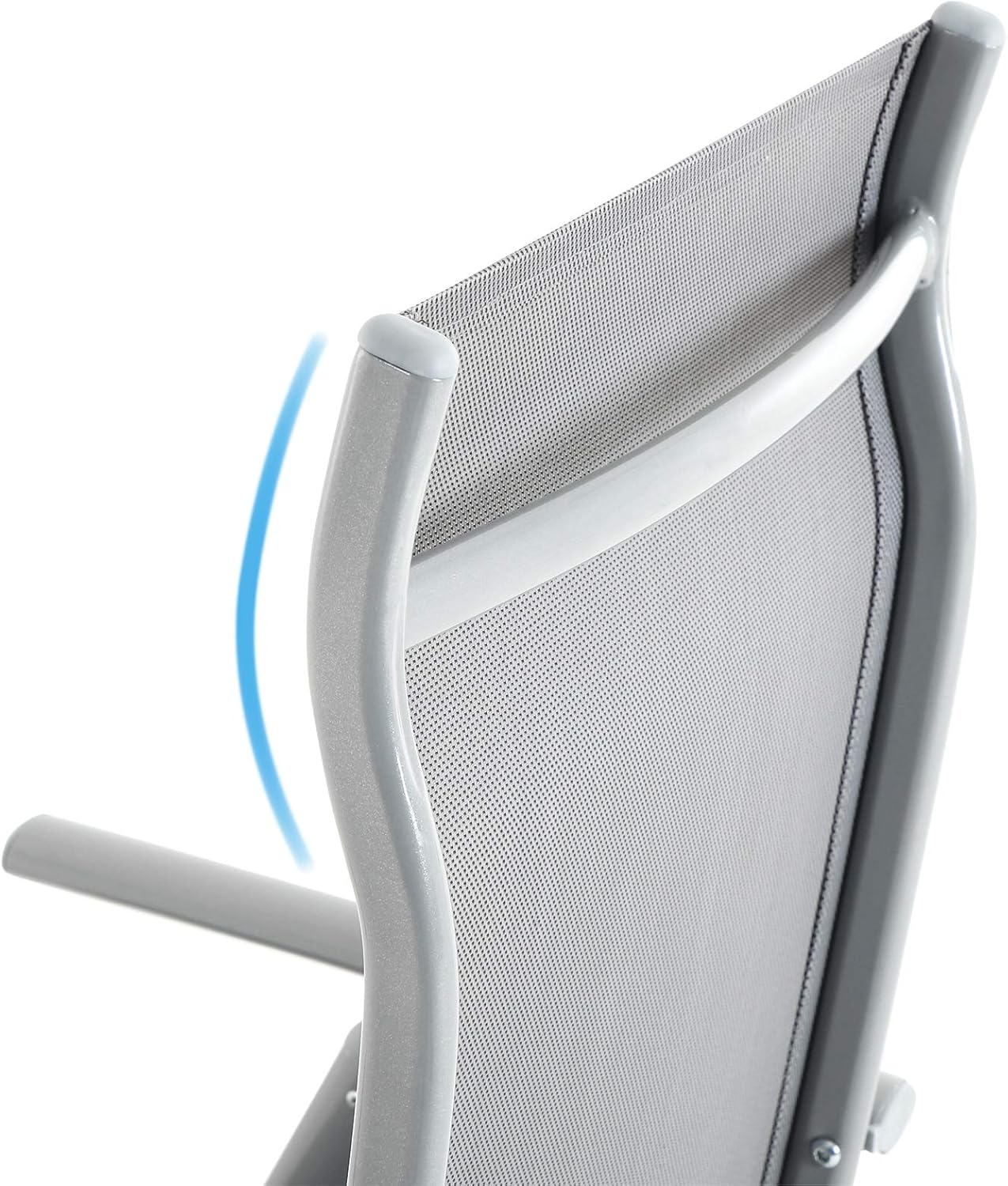 Tuinstoelen - set van 2 stuks - lichtgewicht aluminium - verstelbaar - opvouwbaar - grijs - gcb29gy - Afbeelding 8