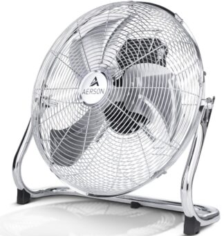 XL vloerventilator 60 cm - design - drie standen 200W - instelbare snelheid - draaibare ventilatorkop - robuuste metalen uitvoering