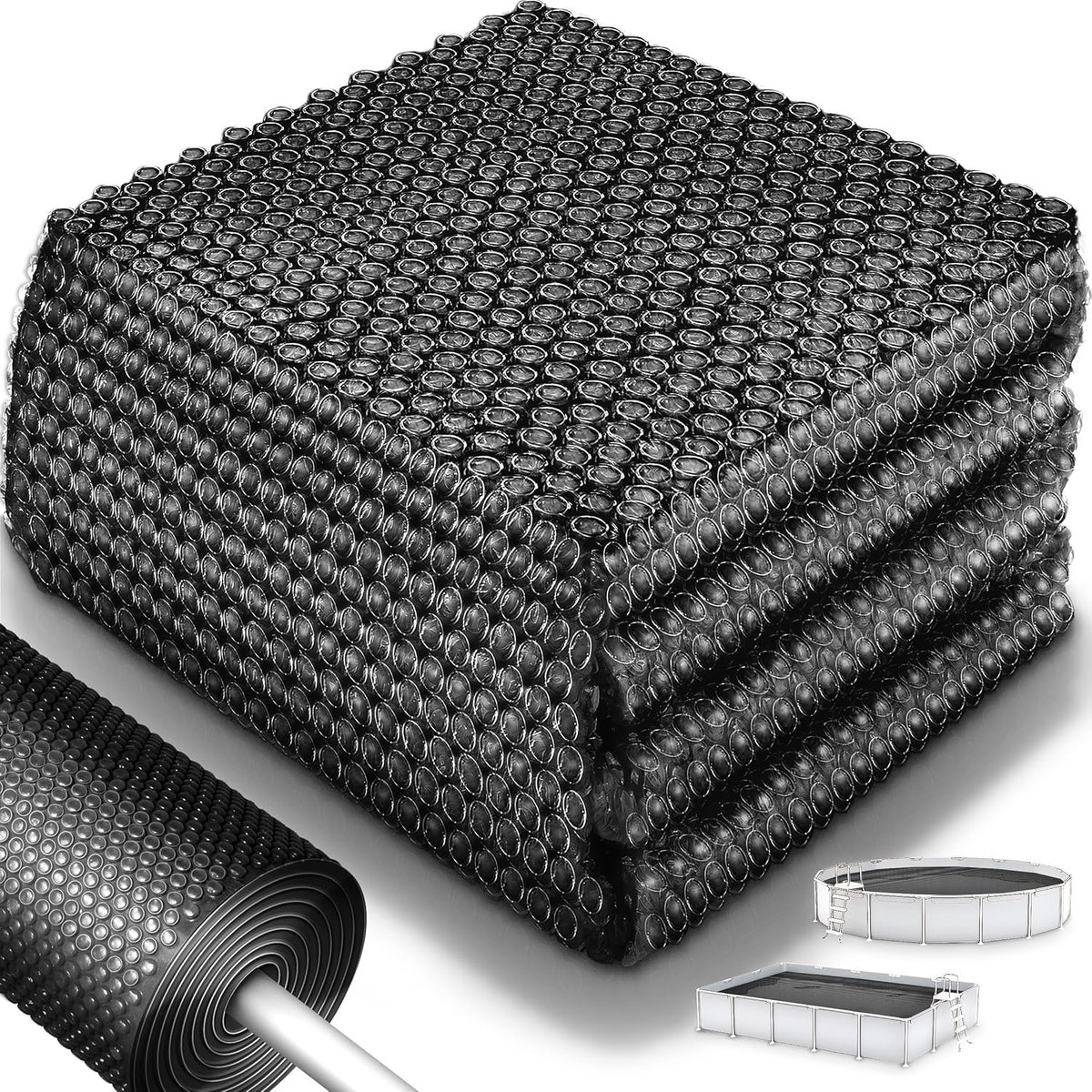 Premium zwembadzeil / afdekzeil - diameter 400 cm - warmtezeil zwembad verwarming - op maat te snijden, zonnezeil, zwembadverwarming, zwembadzonnezeil voor waterverwarming - kwaliteit 400 µm, - Afbeelding 2