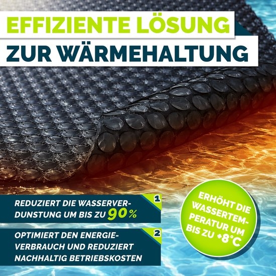 Premium zwembadzeil / afdekzeil - diameter 400 cm - warmtezeil zwembad verwarming - op maat te snijden, zonnezeil, zwembadverwarming, zwembadzonnezeil voor waterverwarming - kwaliteit 400 µm, - Afbeelding 13