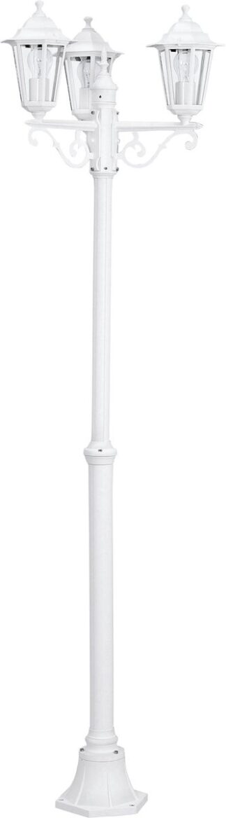EGLO Laterna 5 - Lantaarnpaal - buitenverlichting - Tuinpaal verlichting - 3 Lichts - Wit - Helder