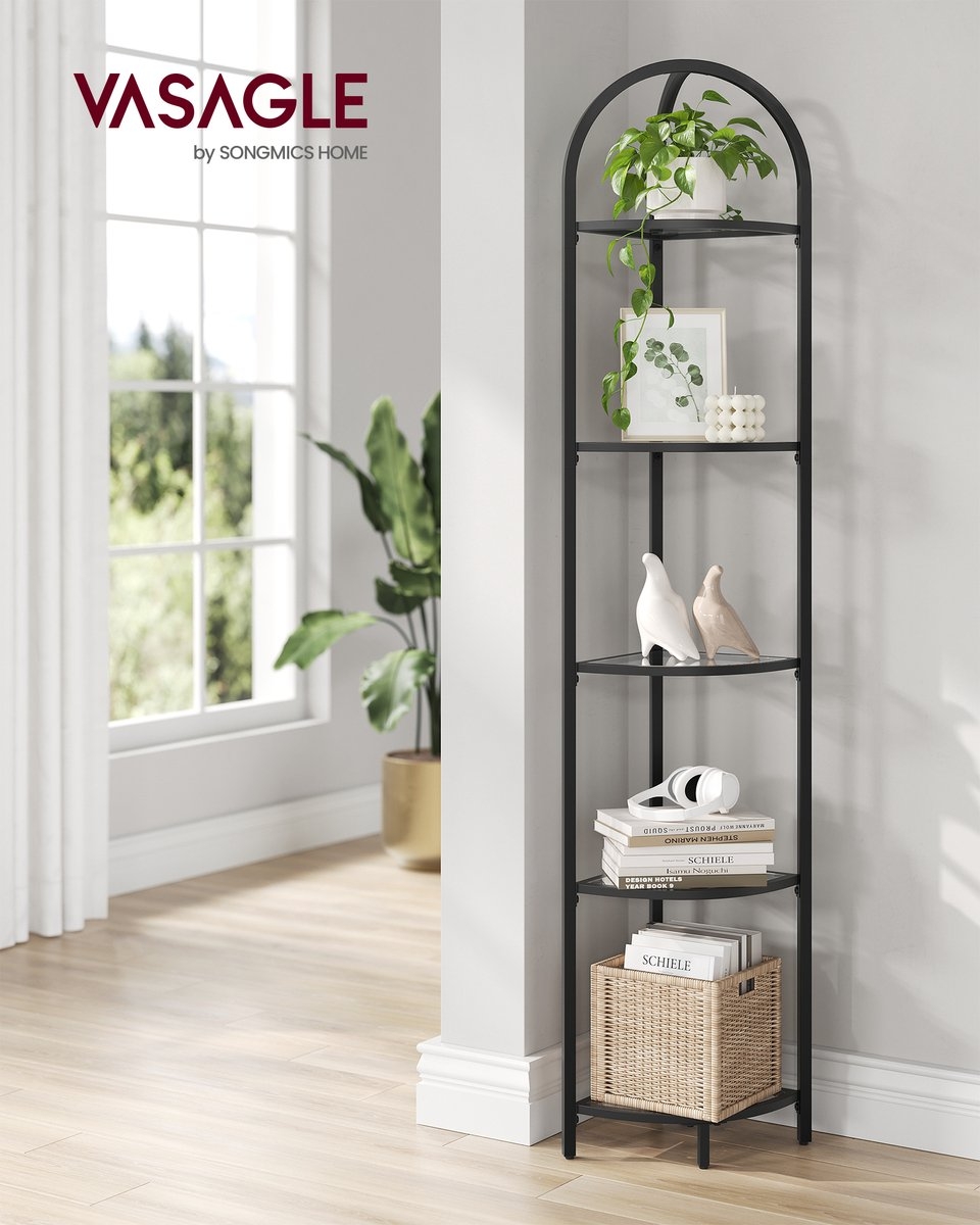 VASAGLE - 5-laags Hoekrek - Boekenrek - Organizer voor Badkamer of Planten - LGT810B61 - Afbeelding 3