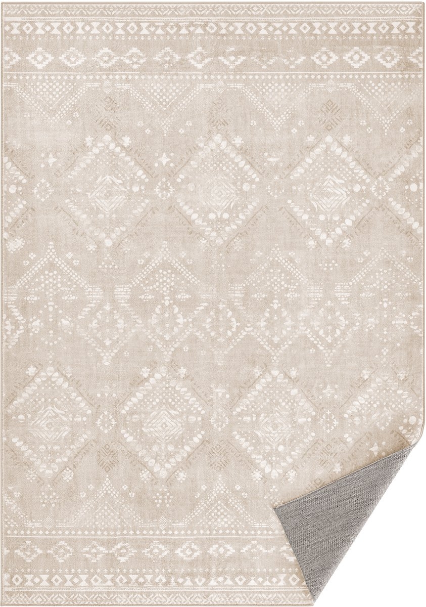 Boho Vloerkleed - 120x170 cm - Antislip en Wasbaar - Voor Slaapkamer en Woonkamer - cappuccinobeige TAR027LH