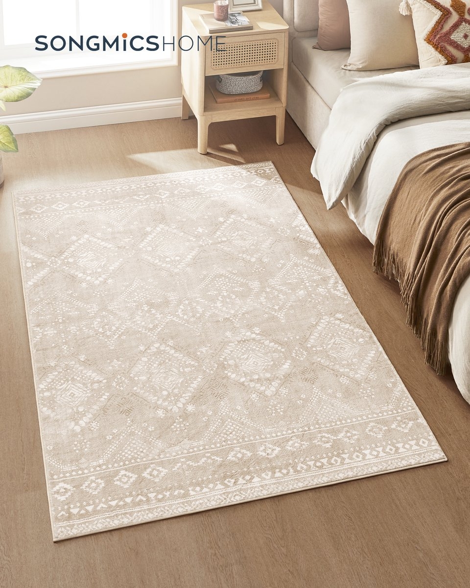 Boho Vloerkleed - 120x170 cm - Antislip en Wasbaar - Voor Slaapkamer en Woonkamer - cappuccinobeige TAR027LH - Afbeelding 3