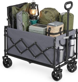 Bolderkar - transportkar - opvouwbaar – max 120 kg – zwart – gfw150gd