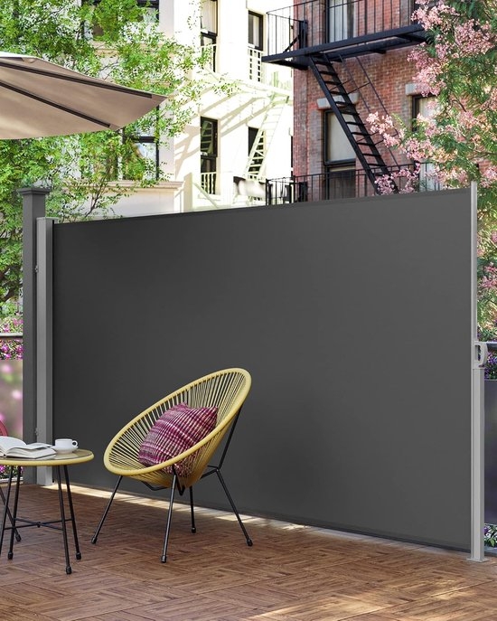 Zijluifel - uittrekbaar 160 x 300 cm - privacyscherm - zonwering horizontaal - antraciet - GSA160T - Afbeelding 3
