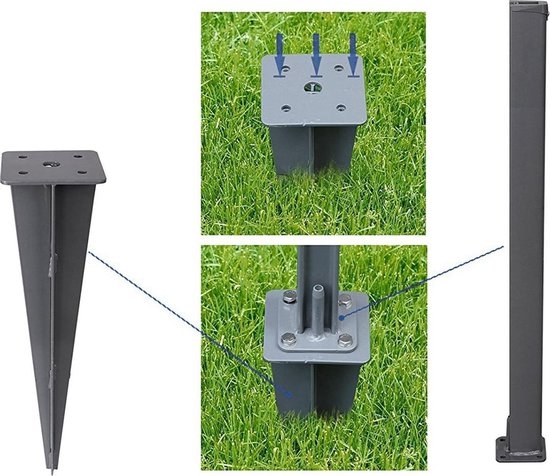 Grondanker parasol en zijluifel - parasolvoet staande parasol - GSA001 - Afbeelding 3