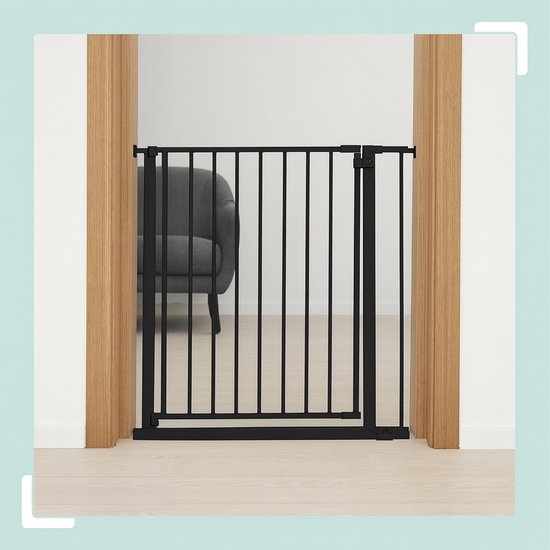 Traphekje zonder boren - voor montagebreedte 82 - 87 cm - veiligheidshekje kind - zwart - Afbeelding 4
