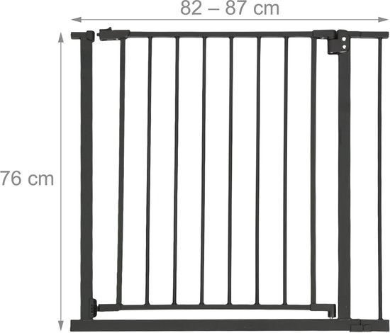 Traphekje zonder boren - voor montagebreedte 82 - 87 cm - veiligheidshekje kind - zwart - Afbeelding 8