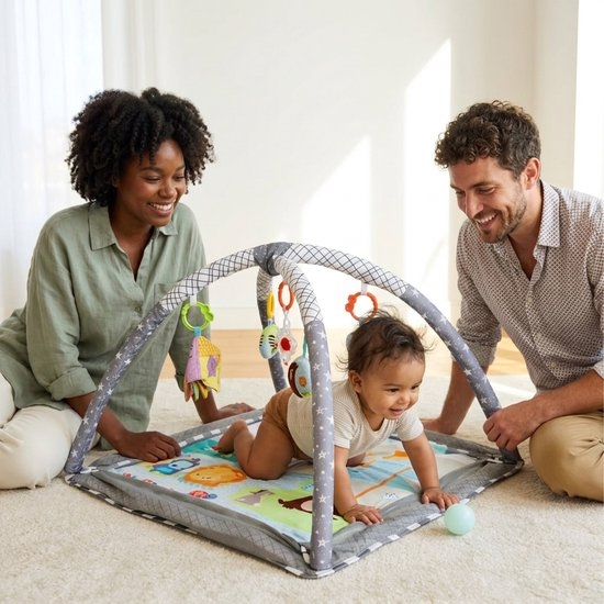 Speelboog - activity gym - baby speelmat - meerkleurig - 80x55x80 cm - met hangspeeltjes - Afbeelding 6