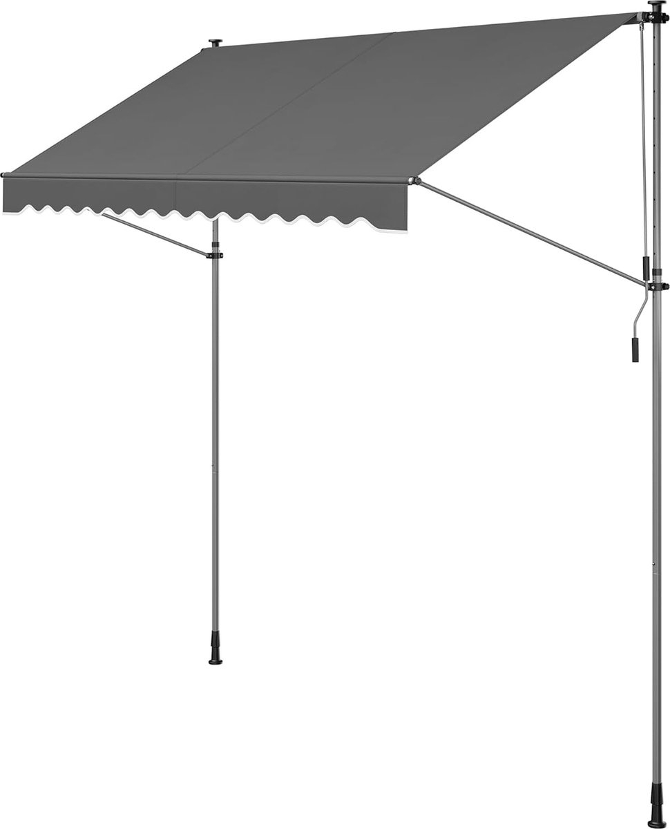Klemzonwering - zonwering - breedte 300 cm - zonnescherm voor balkon - in hoogte verstelbaar - met zwengel - uitval 120 cm - antraciet