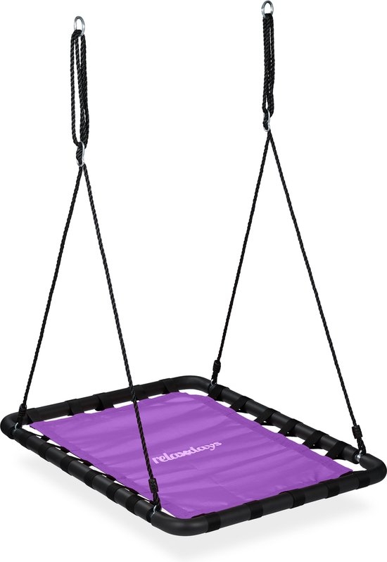 Schommel - nestschommel - XL schommel - 77 x 103 cm - kinderen - volwassenen - verstelbaar - tot 100 kg - Afbeelding 5