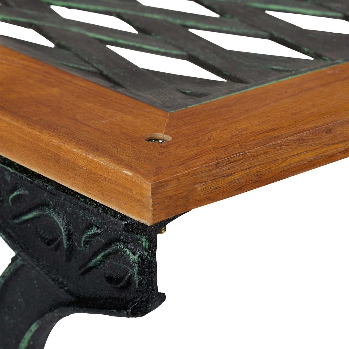 tuintafel rechthoek - buiten - 58 x 98 x 47 cm - hout - gietijzer - balkontafel - Afbeelding 6