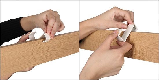 Kapstokmeubel met schoenenrek en bank - kledingrek met 9 verwijderbare haken - 183 cm hoog - industrieel - crème HSR40W - Afbeelding 4