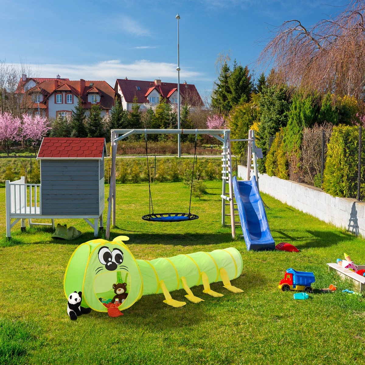 Kruiptunnel speeltent rups - kinder speelgoed - binnen - buiten - pop up - jongens - meisjes - Afbeelding 2