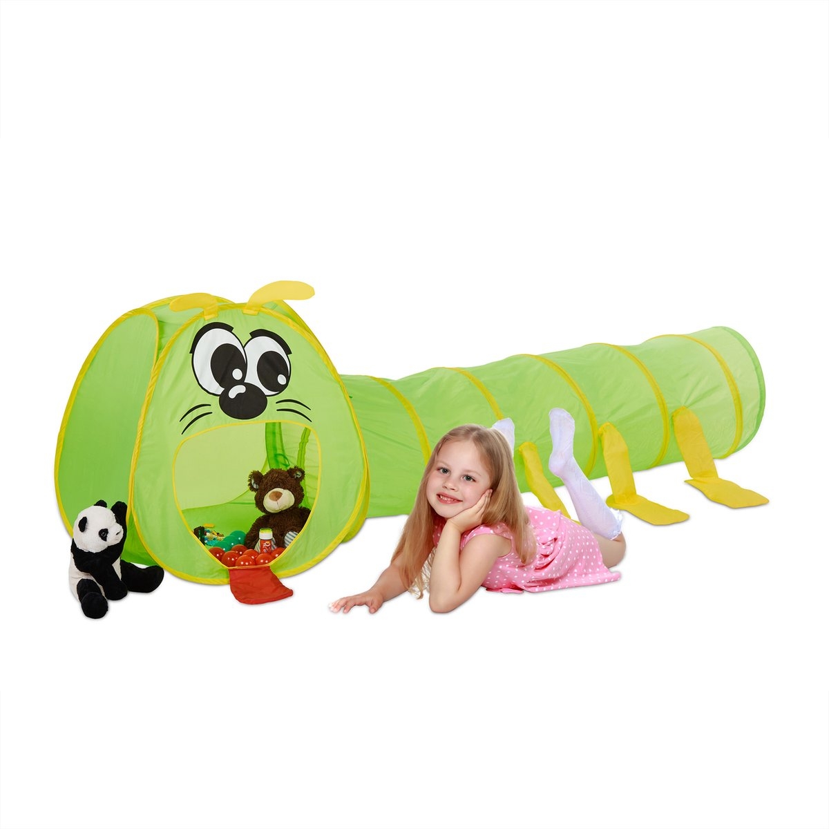 Kruiptunnel speeltent rups - kinder speelgoed - binnen - buiten - pop up - jongens - meisjes - Afbeelding 6