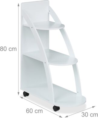 keukentrolley / badkamertrolley - 3 etages - 80 x 60 x 30 cm - wit
