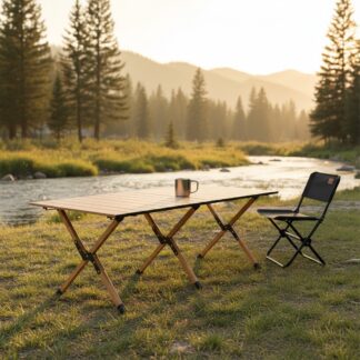 Campingtafel - naturel - 120x44x60 cm - voor camping