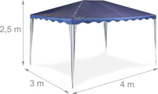 partytent - 3 x 4 m - zonder zijwanden - waterdicht - kunststof - metaal