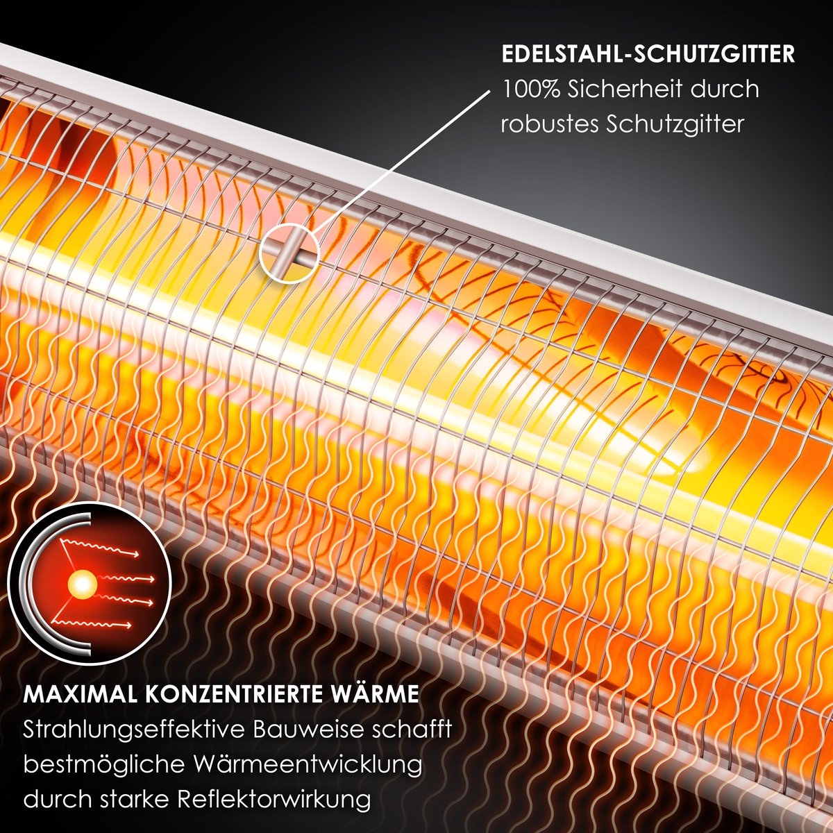 Infraroodstraler - Terrasverwarmer - Infrarood Verwarming - Patiostraler 2500W met afstandsbediening incl. beschermhoes in hoogte verstelbare telescoopstandaard Wikkeltafel Patiostraler Kwartsstraler Infraroodstraler - 2500W - Image 7