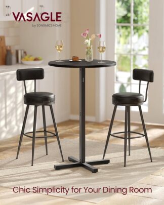 Bartafel - statafel - hoge tafel - metalen Frame - diameter 60 cm - hoogte 105 cm - - kruisvoet - zwart - lbt361b