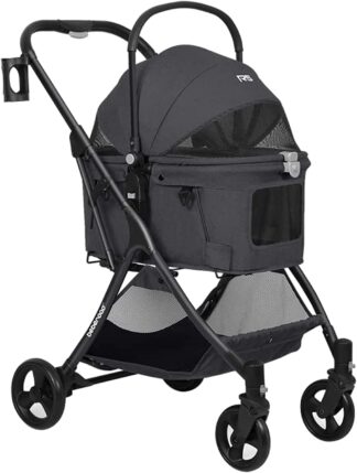 Hondenbuggy 3in1 - wandelwagen / buggy - met transporttas - tot 20 kg - met accessoires - rood (Copy)