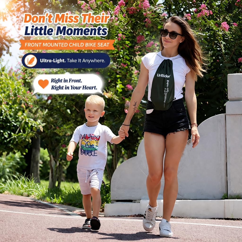 UrRider - Fietszitje voor kinderen - 2 t/m 6 jaar - geschikt voor heren- en damesfietsen, mountainbikes, cruiserfietsen, vouwfietsen, ultralicht - met sluiting - zonder gereedschap te monteren - Image 9