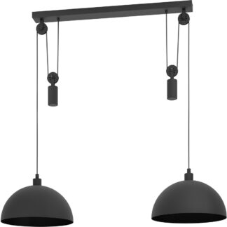 EGLO Winkworth - Hanglamp - plafondlamp - 2 x E27 - Ø 38 cm - Zwart