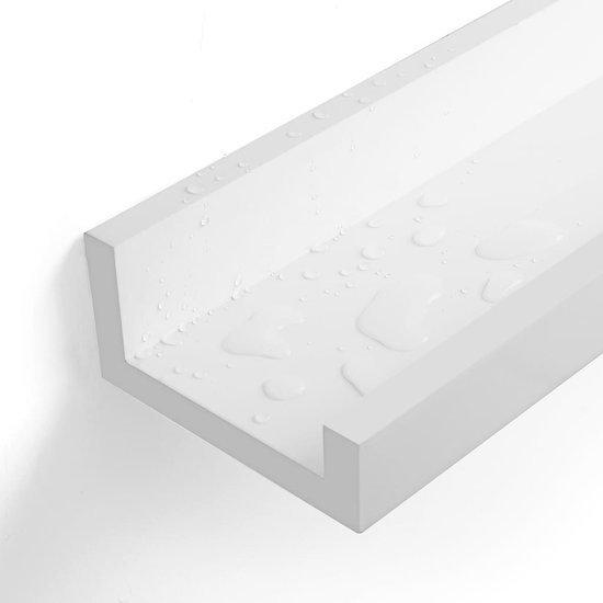 Vrijhangende boekenplanken - set van 3 - zwevende planken - 38 cm lang - hoogglans oppervlak - voor fotolijstjes en boeken, 38 x 10 cm, moderne planken, wit LWS38W - Afbeelding 6