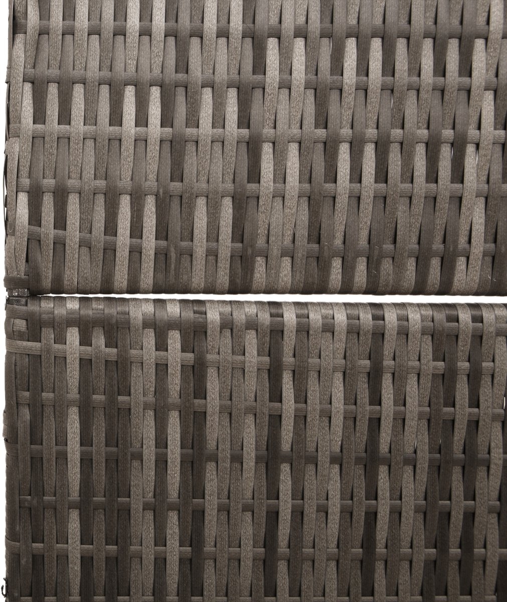 Kamerverdeler - Grijs - 146x180 cm - 180 cm hoog - poly - rattan - Afbeelding 9