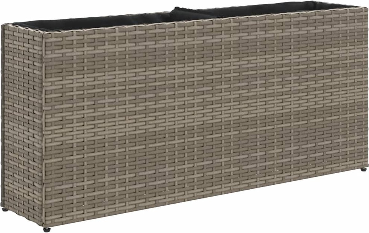 Plantenbak - bloempot - 90x20x40 - cm - rattan - grijs - Afbeelding 3