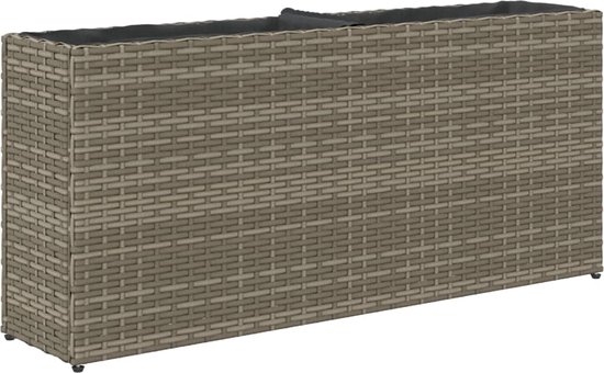 Plantenbak - bloempot - 90x20x40 - cm - rattan - grijs - Afbeelding 5