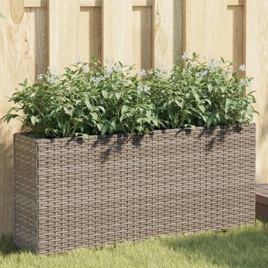 Plantenbak - bloempot - 90x20x40 - cm - rattan - grijs - Afbeelding 11