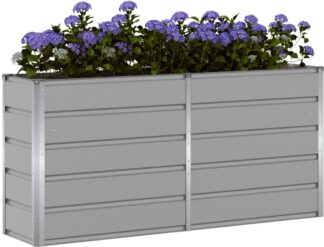 Plantenbak - bloempot - 160 cm lengte - metaal grijs - 160x40x75 - cm