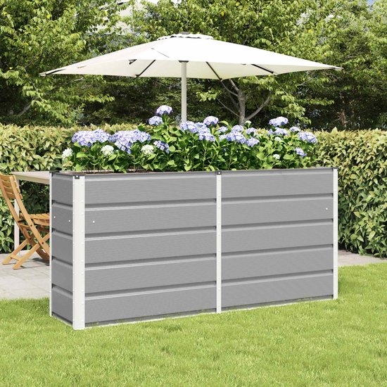 Plantenbak - bloempot - 160 cm lengte - metaal grijs - 160x40x75 - cm - Afbeelding 5