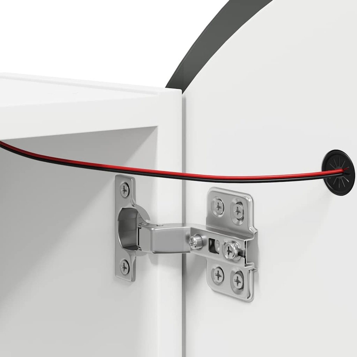 Badkamerkast - spiegelkast - ronde spiegel 40 cm met LED - wit - Afbeelding 18