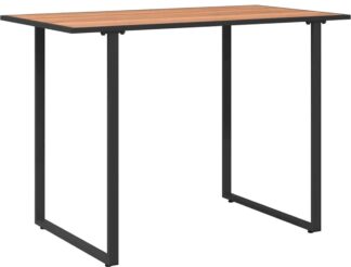Tuintafel - bruin met zwart - 100x55 cm - hoogte 70 cm  - hout - metaal