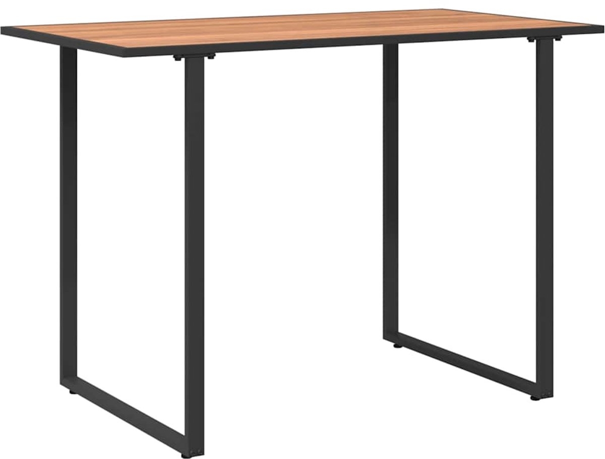 Tuintafel - bruin met zwart - 100x55 cm - hoogte 70 cm - hout - metaal